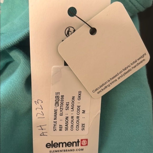 Element Men's Organic Cotton Relaxed Fit Teal Graphic T-Shirt Size Medium - Picture 6 of 6